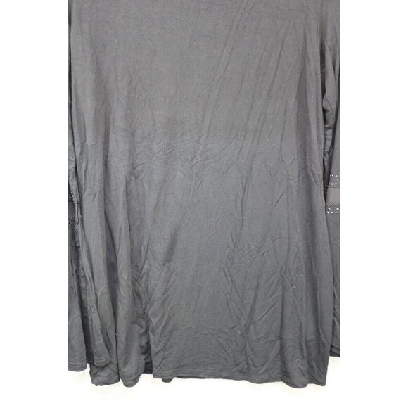 Belldini Black Long Bell Sleeves Studded Mesh Top-Large-Goth-Boho - Picture 10 of 11